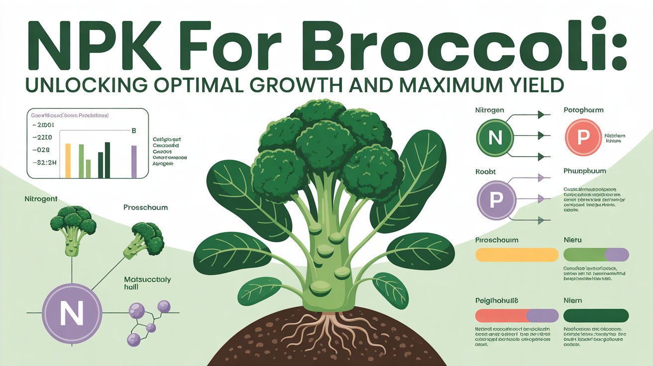 NPK (N-P-K) for Broccoli throughout the plant's life cycle from early seedling to harvest will ensure the plant has proper nutrition at all times